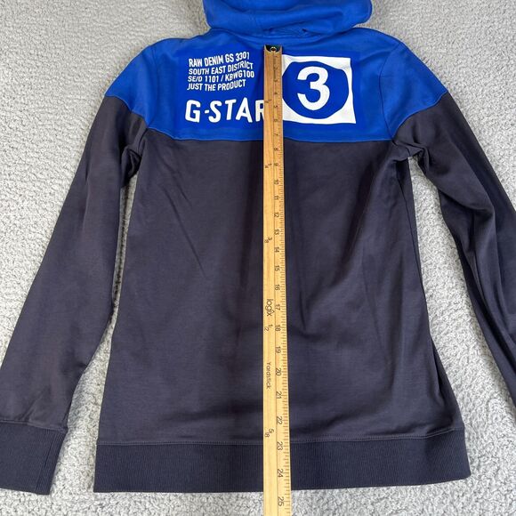 G-Star Raw Sweatshirt Women S Blue Hoodie Full Zip Streetwear Skater Y2K Sweater - Picture 9 of 12